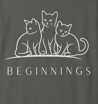 Beginnings — Three Cats Line Art Tee