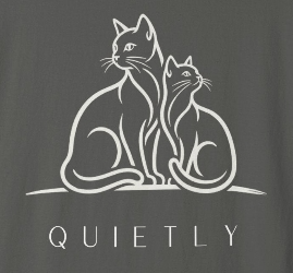 QUIETLY - Two Cats Line Art Tee