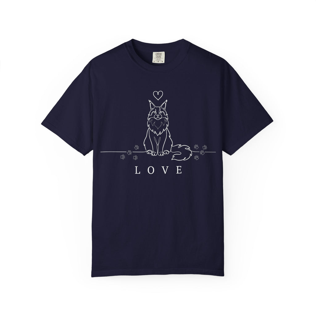 Love - Maine Coon Line Art Tee
