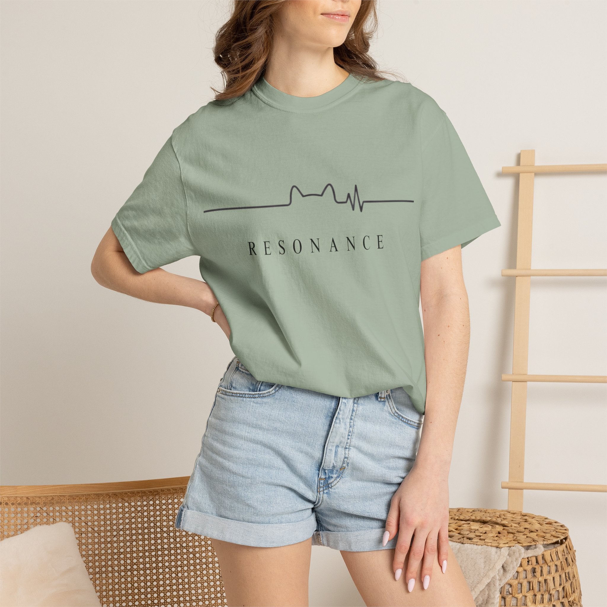Resonance — Minimal Cat Ear Heartbeat Graphic Tee