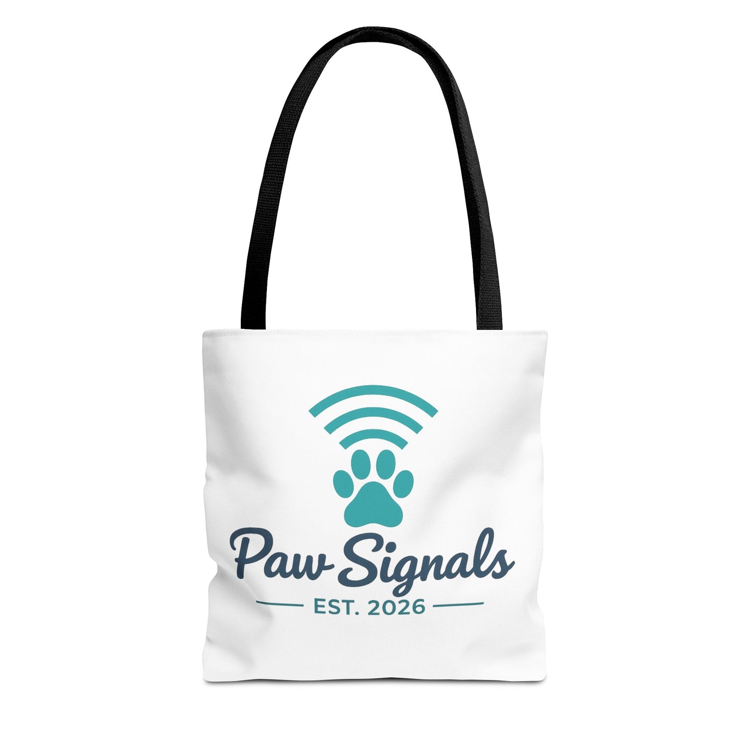 Paw Signals Tote Bag — Teal Paw Print Logo Tote (Est. 2026)