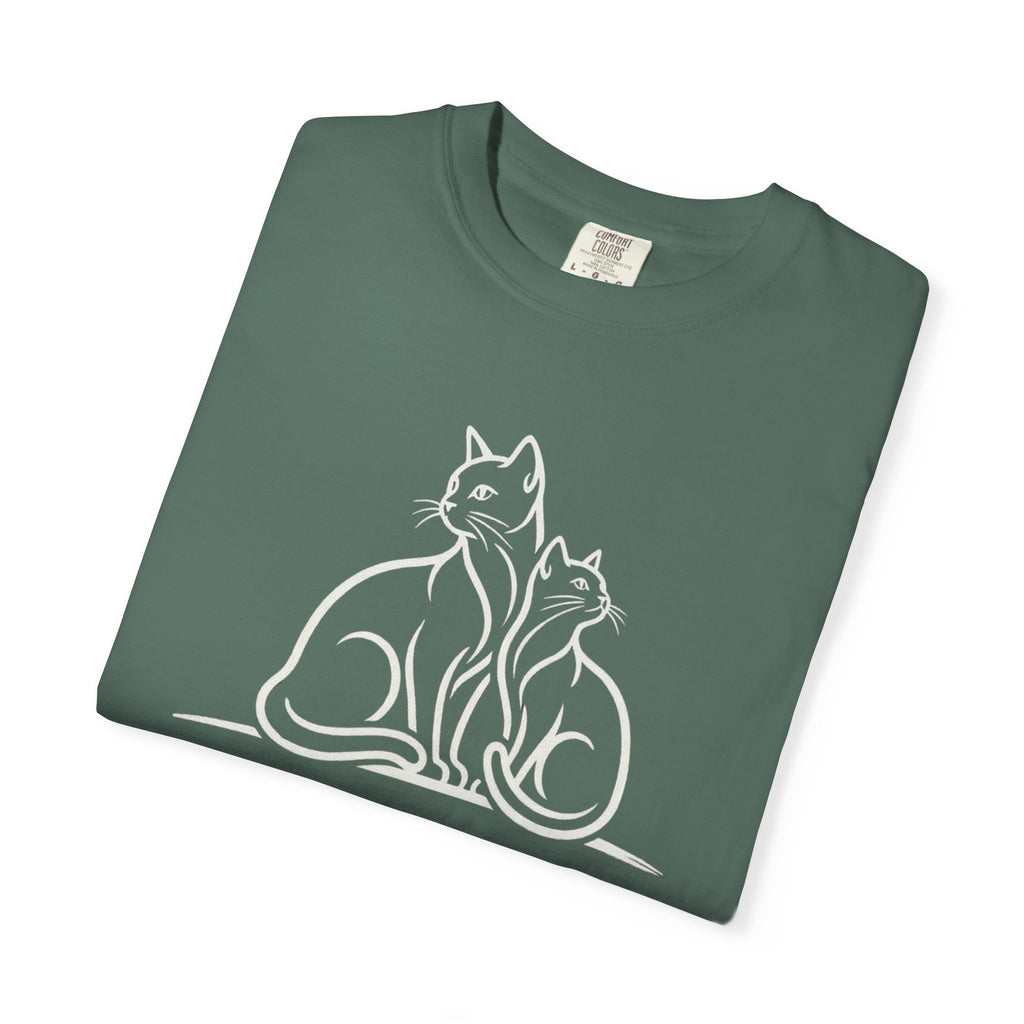 QUIETLY - Two Cats Line Art Tee