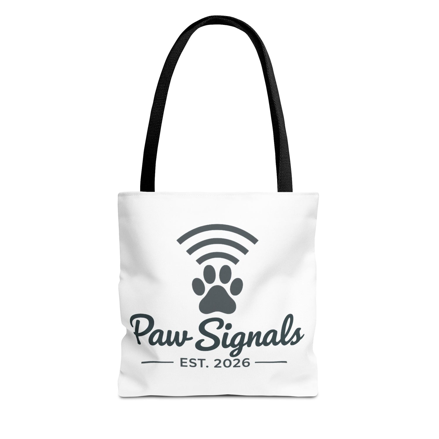 Paw Signals Tote Bag — Paw Print WiFi Logo 'Paw Signals EST. 2026'