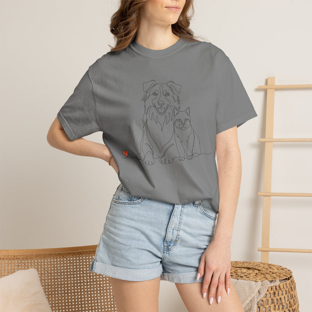 BETTER TOGETHER - Dog & Cat Line Art Tee
