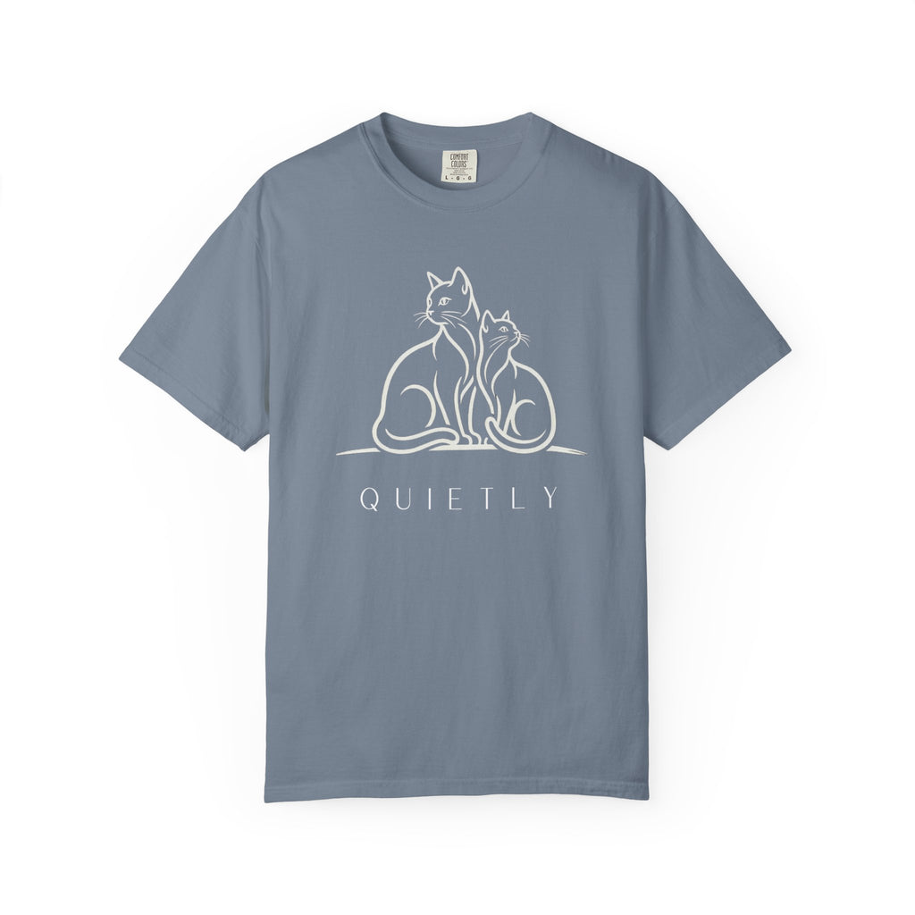 QUIETLY - Two Cats Line Art Tee