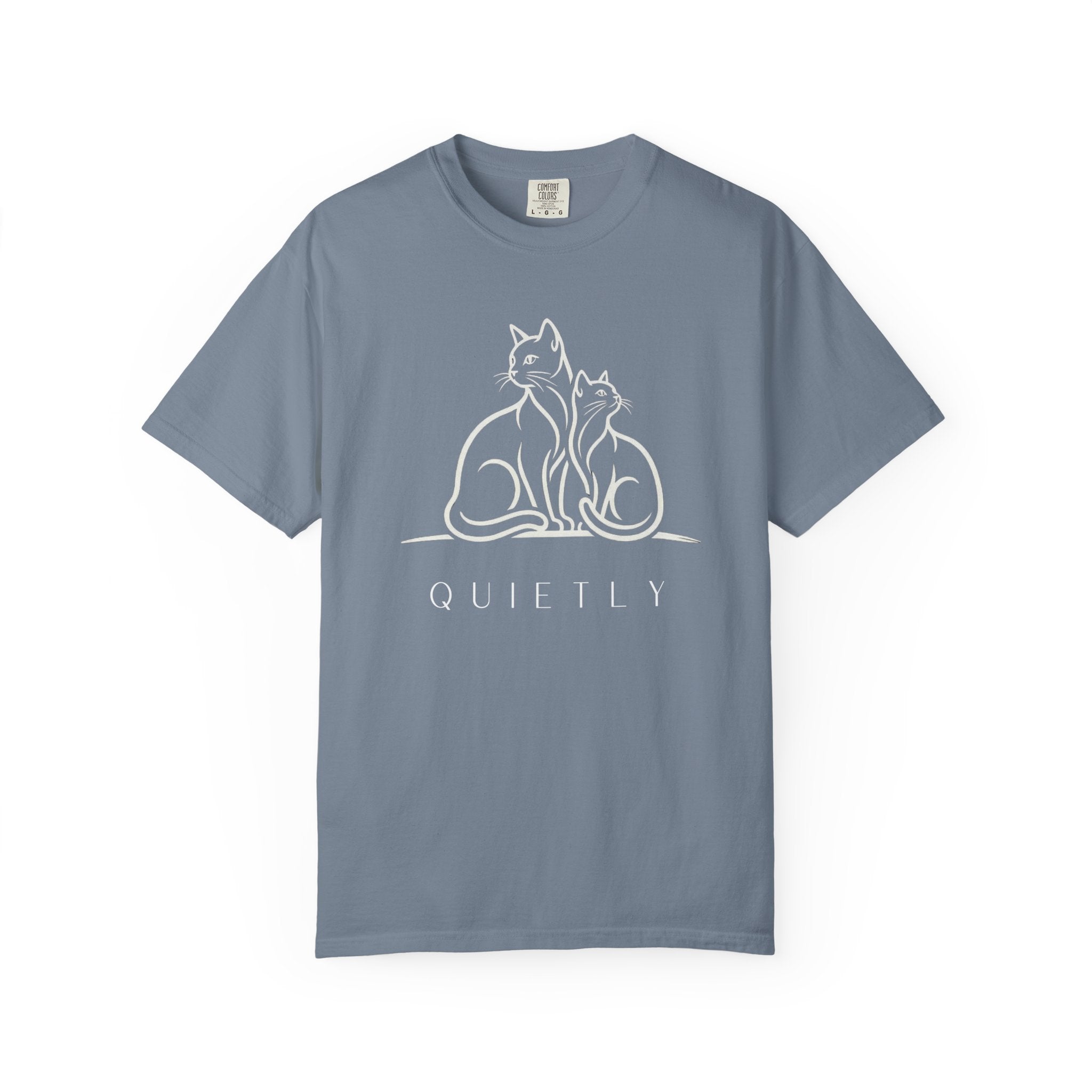 QUIETLY - Two Cats Line Art Tee