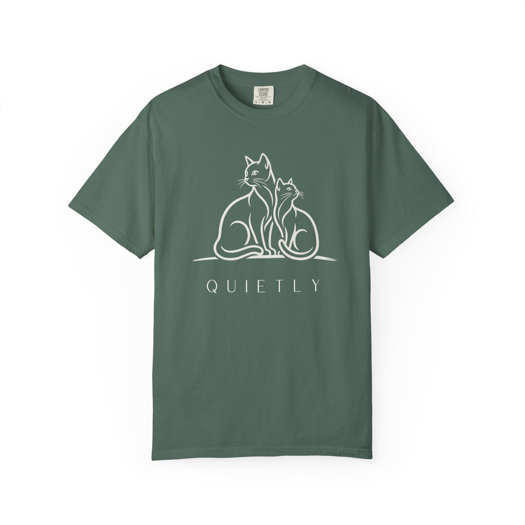 QUIETLY - Two Cats Line Art Tee