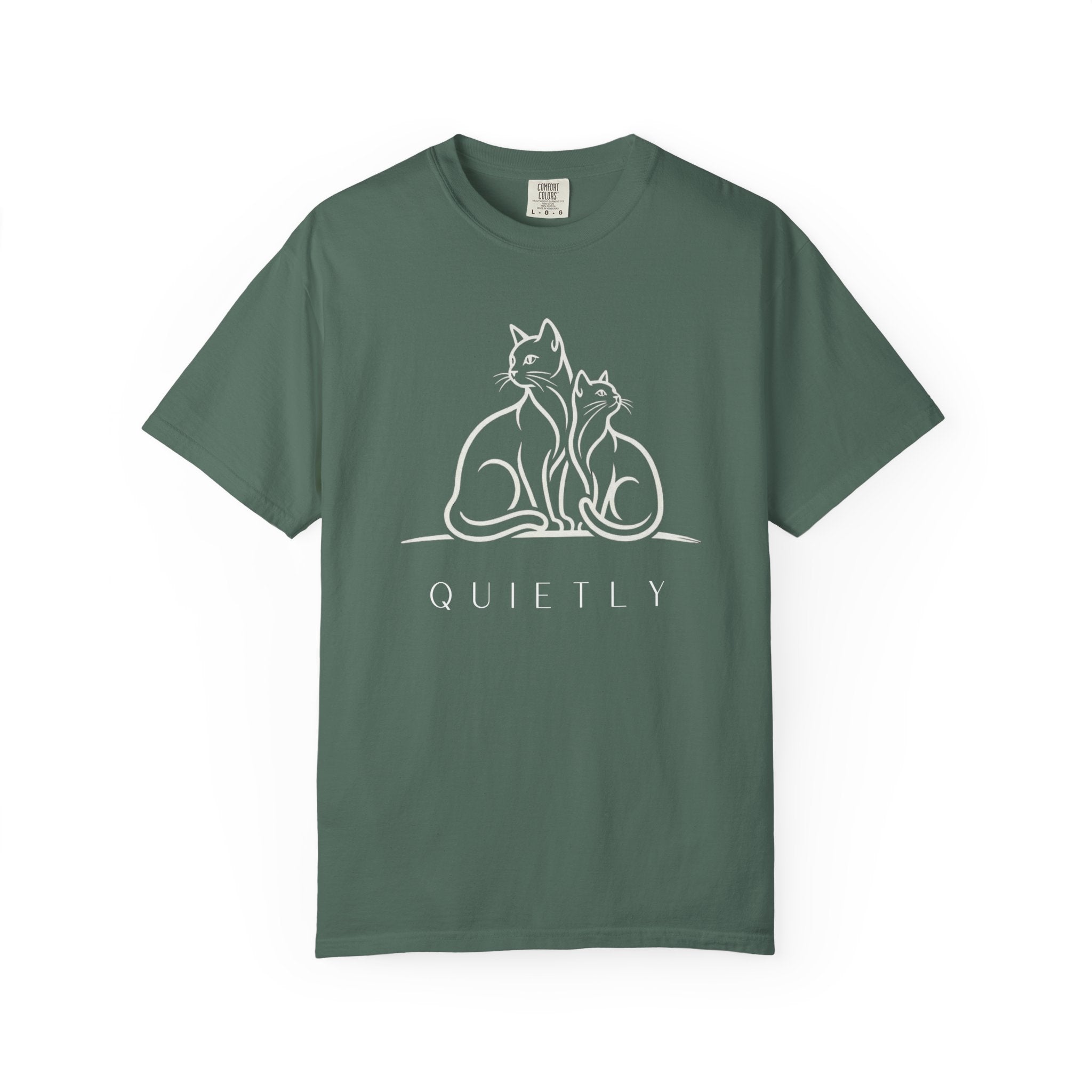 QUIETLY - Two Cats Line Art Tee