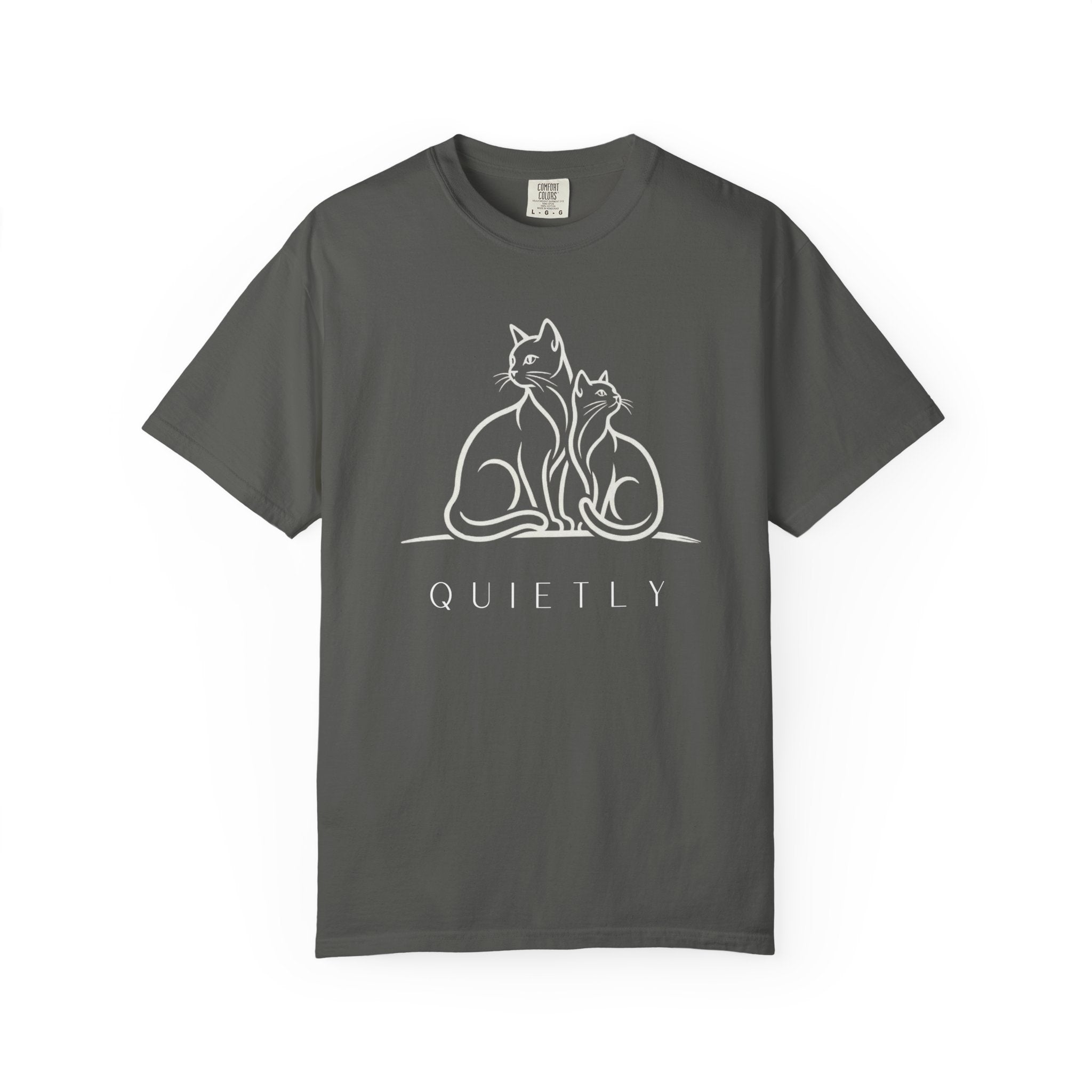 QUIETLY - Two Cats Line Art Tee