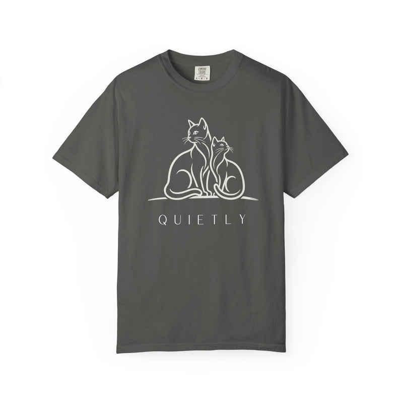 QUIETLY - Two Cats Line Art Tee