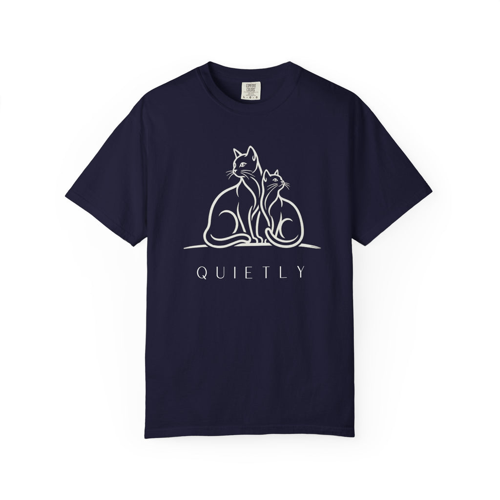 QUIETLY - Two Cats Line Art Tee