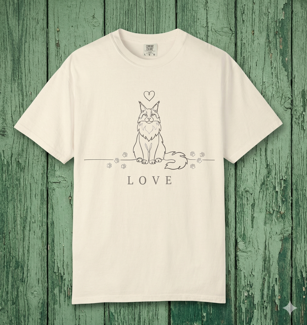 Maine Coon T-Shirt – Cat Love, Quietly | Paw Signals