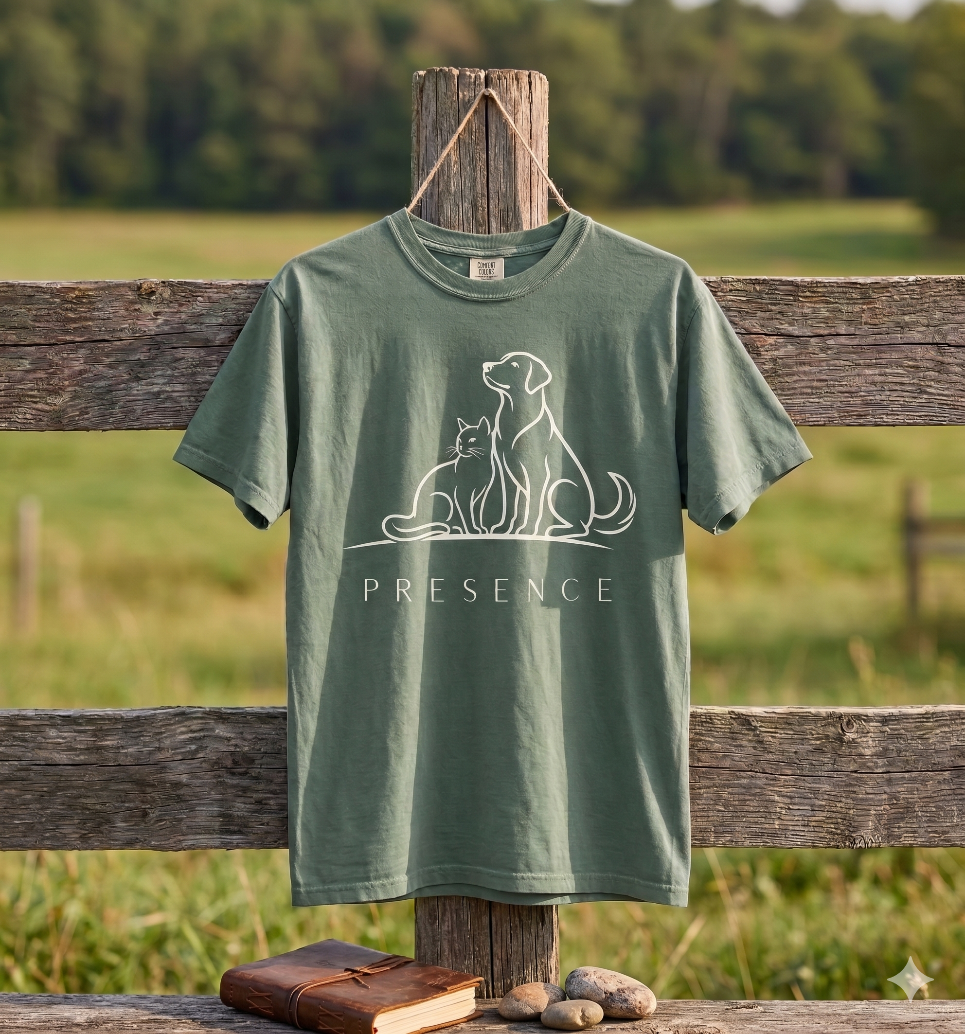 PRESENCE - Dog & Cat Line Art Tee