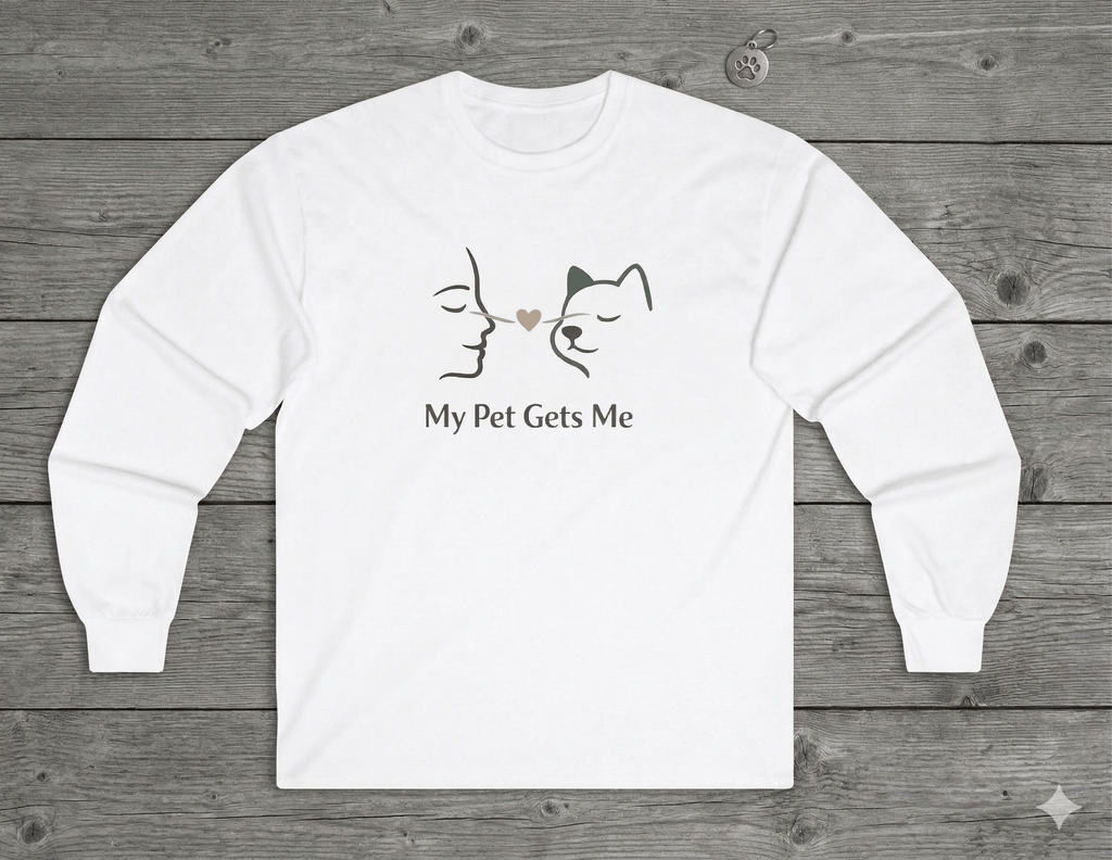 My Pet Gets Me Long Sleeve – No Words | Paw Signals