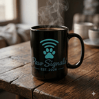 Pet Lover Coffee Mug – Black 15oz Cup | Paw Signals