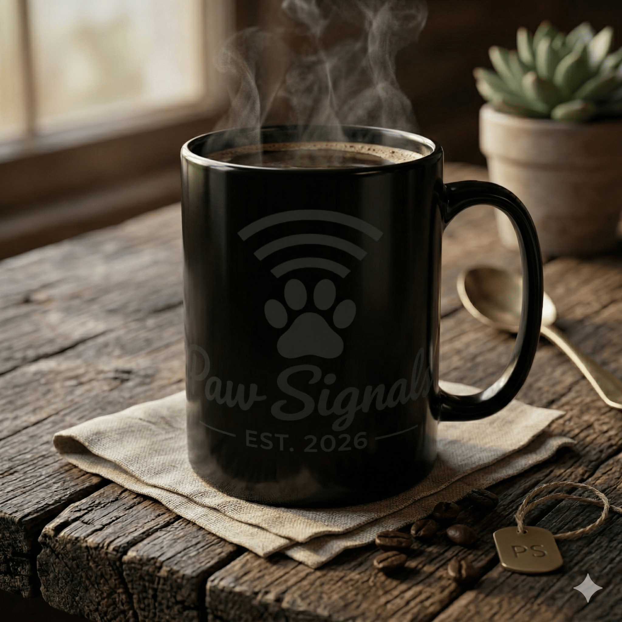 Pet Lover Mug – 15oz Black Ceramic Cup | Paw Signals