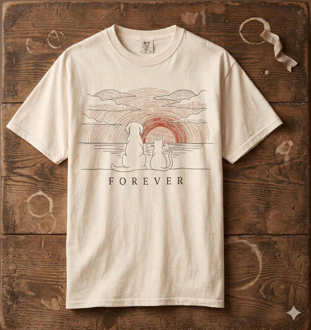 Pet Memorial T-Shirt – Forever in Time | Paw Signals