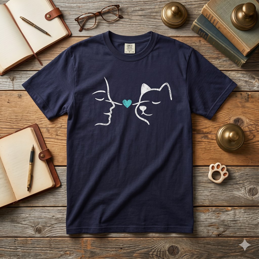 Cat Lover T-Shirt – Connected by One Line | Paw Signals