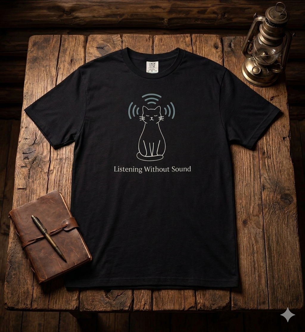 Pet Lover T-Shirt – Listening, No Sound | Paw Signals