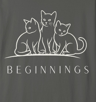 Beginnings — Three Cats Line Art Tee