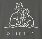 QUIETLY - Two Cats Line Art Tee