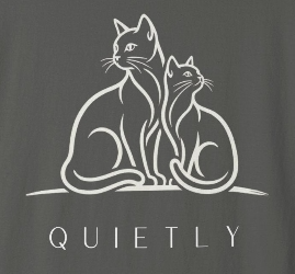 QUIETLY - Two Cats Line Art Tee