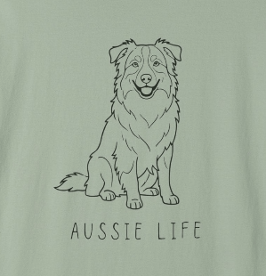 AUSSIE LIFE — Minimalist Australian Shepherd Line Art Tee