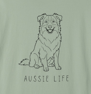 AUSSIE LIFE — Minimalist Australian Shepherd Line Art Tee