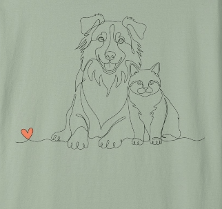 BETTER TOGETHER - Dog & Cat Line Art Tee