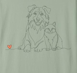 BETTER TOGETHER - Dog & Cat Line Art Tee